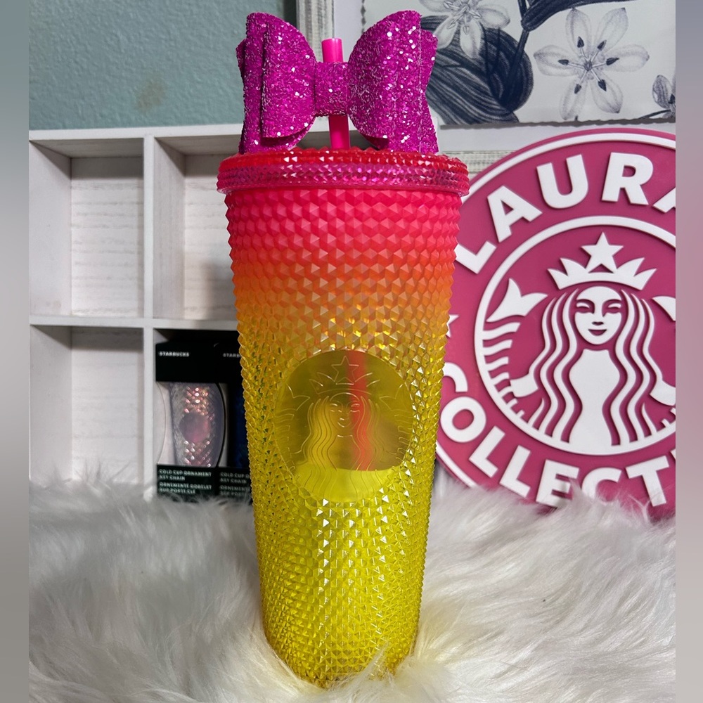 Tequila Sunset / Mango / Yellow Pink Gradient Studded Cup